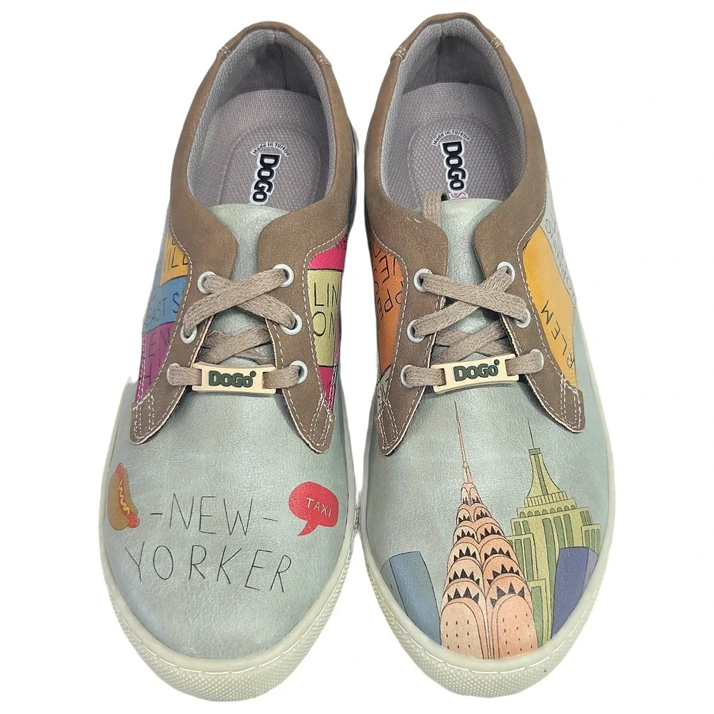 DOGO New York Graphic Sneakers US 8.5 EU 39 Travel Aesthetic Casual Shoes